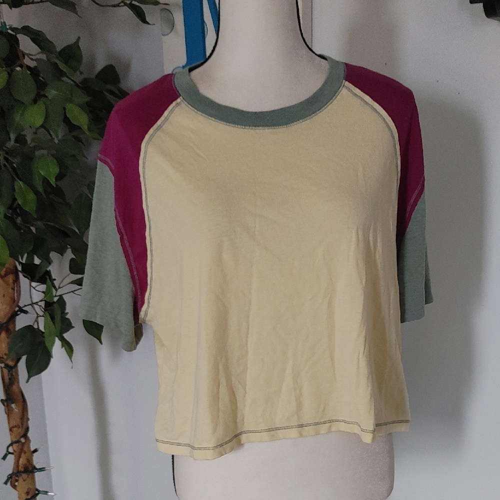 SO Retro Colorblock Oversized Crop L